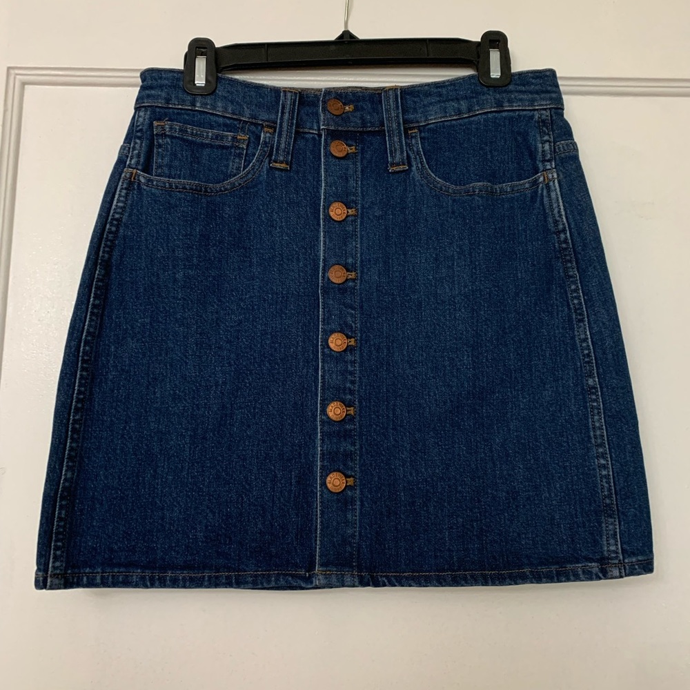 Madewell Denim button front Mini Skirt
